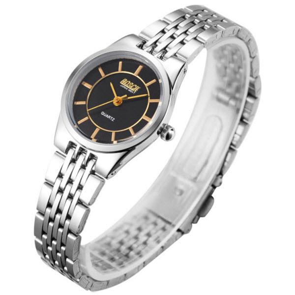 Đồng hồ nữ dây inox BOSCK 3304 (Trắng mặt đen)