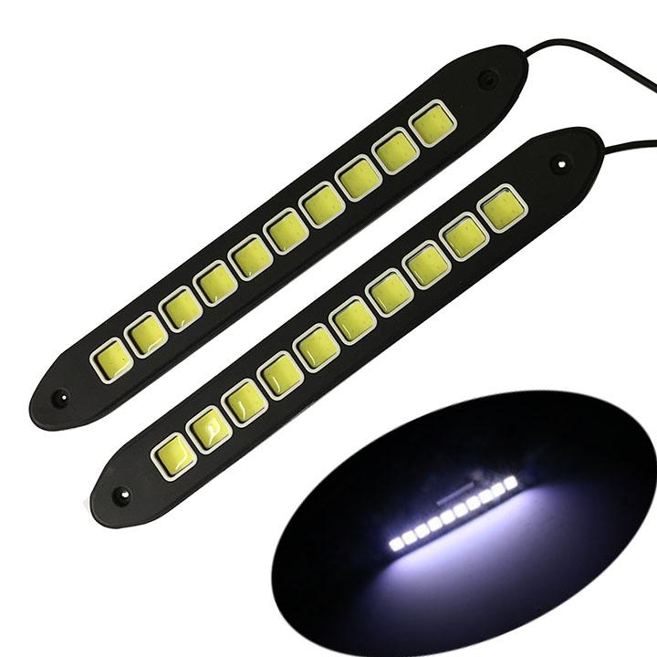 Bộ 02 đèn led cob, đèn ban ngày, đèn chiếu gầm ô tô 12v-ô vuông