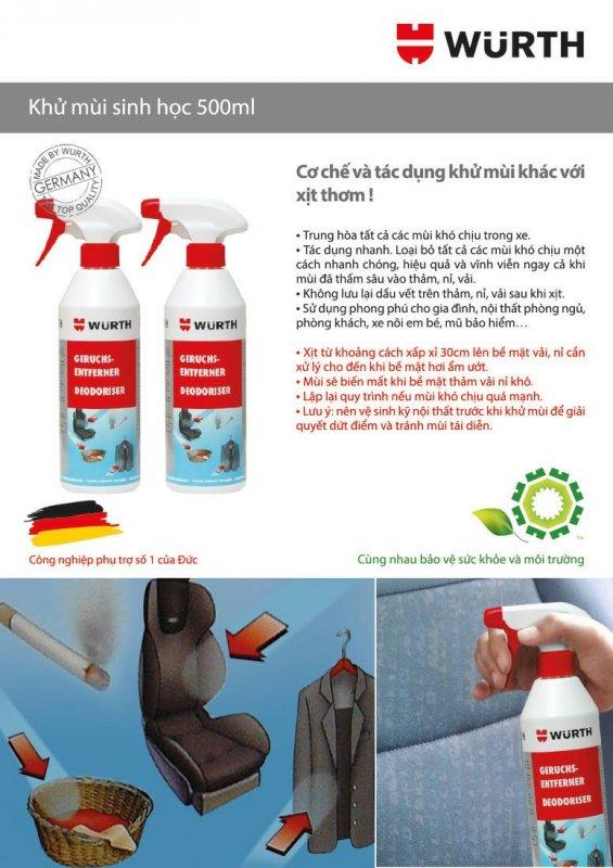 Khử mùi nội thất sinh học Wurth 500ml