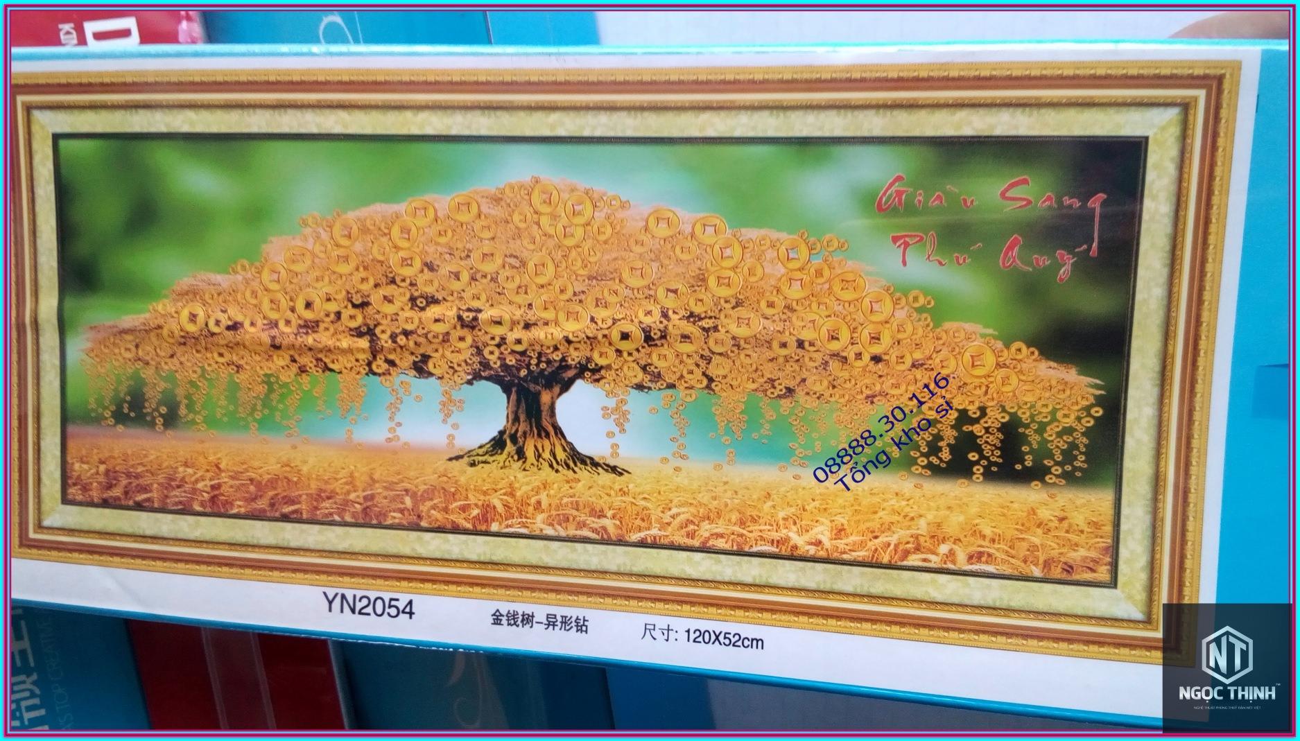 Tranh đính đá Cây tiền vàng YN2054-Ngọc Thịnh