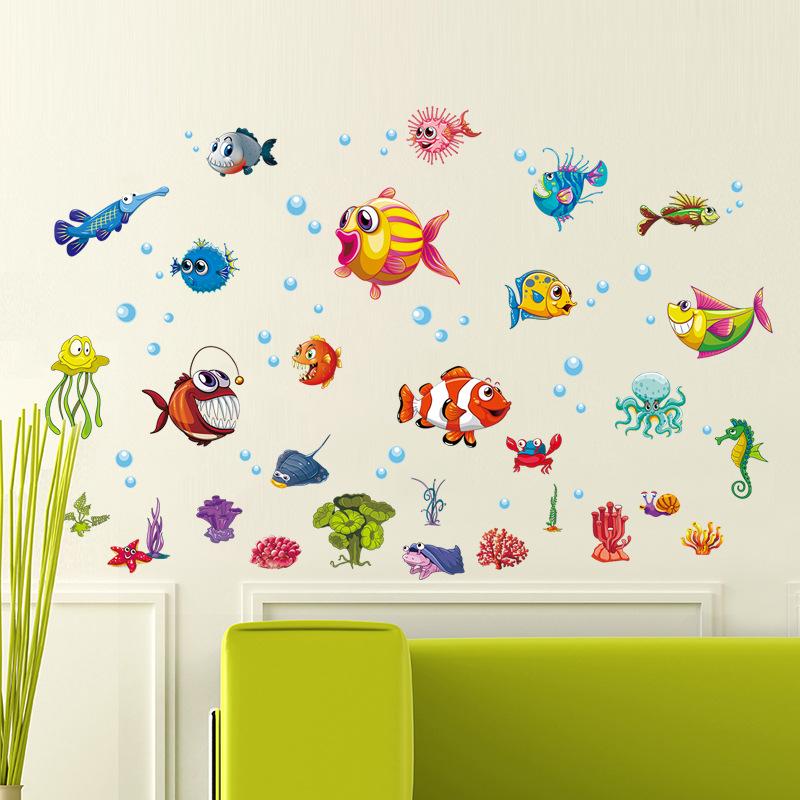 Decal dán tường thế giới dưới nước Sticker Tranh Dán Tường XH6230- Decal dán tường động vật - Decal dán tường hình thú