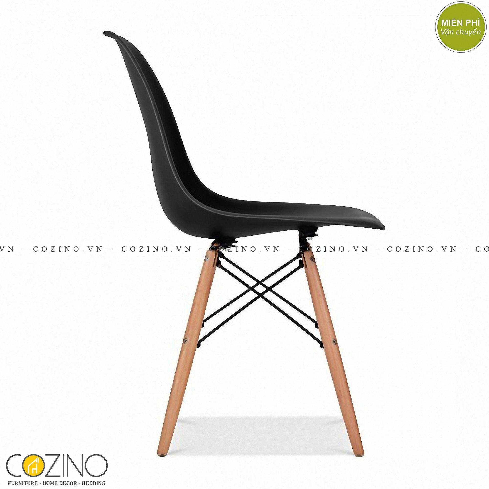 Ghế CZN-Eames đen chân gỗ