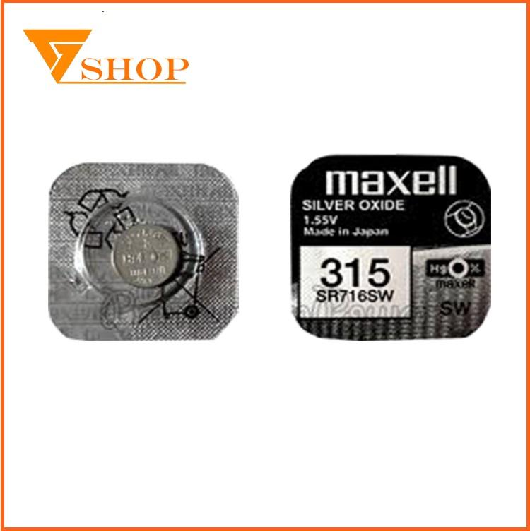 1 vỉ pin đồng hồ sr716sw maxell 1.55v, pin 315