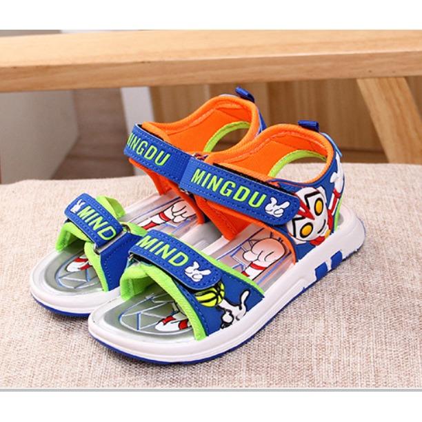 Dép sandal siêu nhân có đèn 3-7 tuổi- xanh