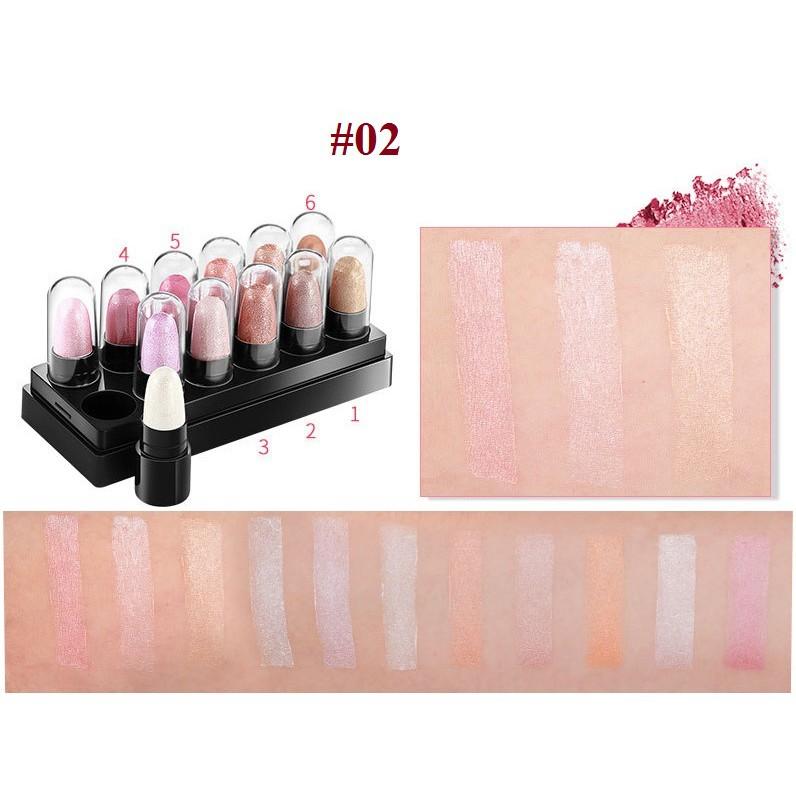 Bộ sáp bóng mắt highlight 12 thỏi Maycreate #02