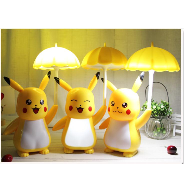 Đèn sạc để bàn kiêm đèn ngủ 3 chế độ sáng hình Pikachu siêu dễ thương (Hình ngẫu nhiên)