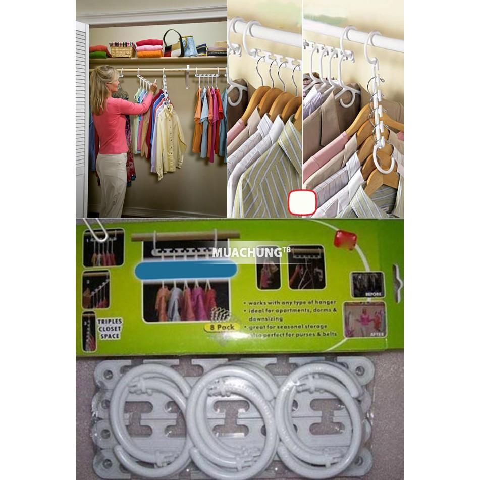1 Bộ 8 móc treo quần áo đa năng