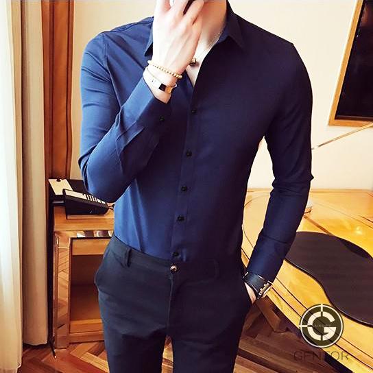 Sơ mi lụa trơn lịch lãm đẳng cấp