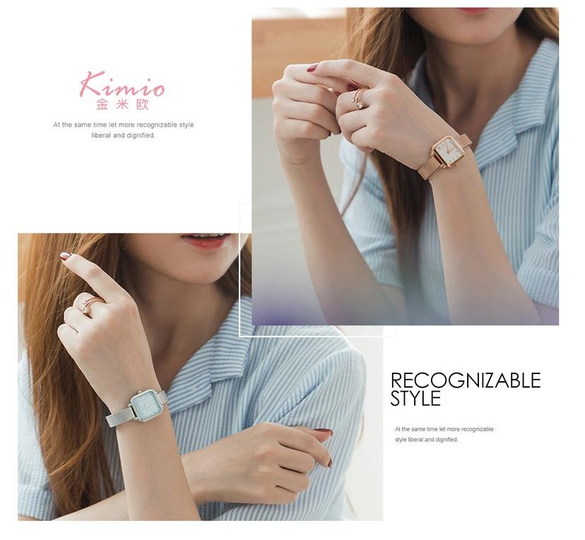 [HCM]Đồng hồ nữ dây kim loại Kimio 6236