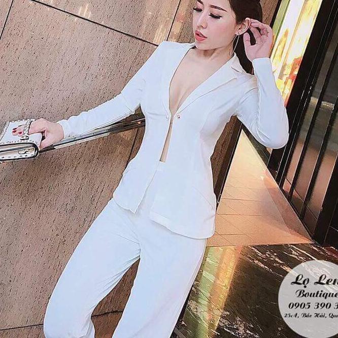 Sét áo vest trâm cài quần tây