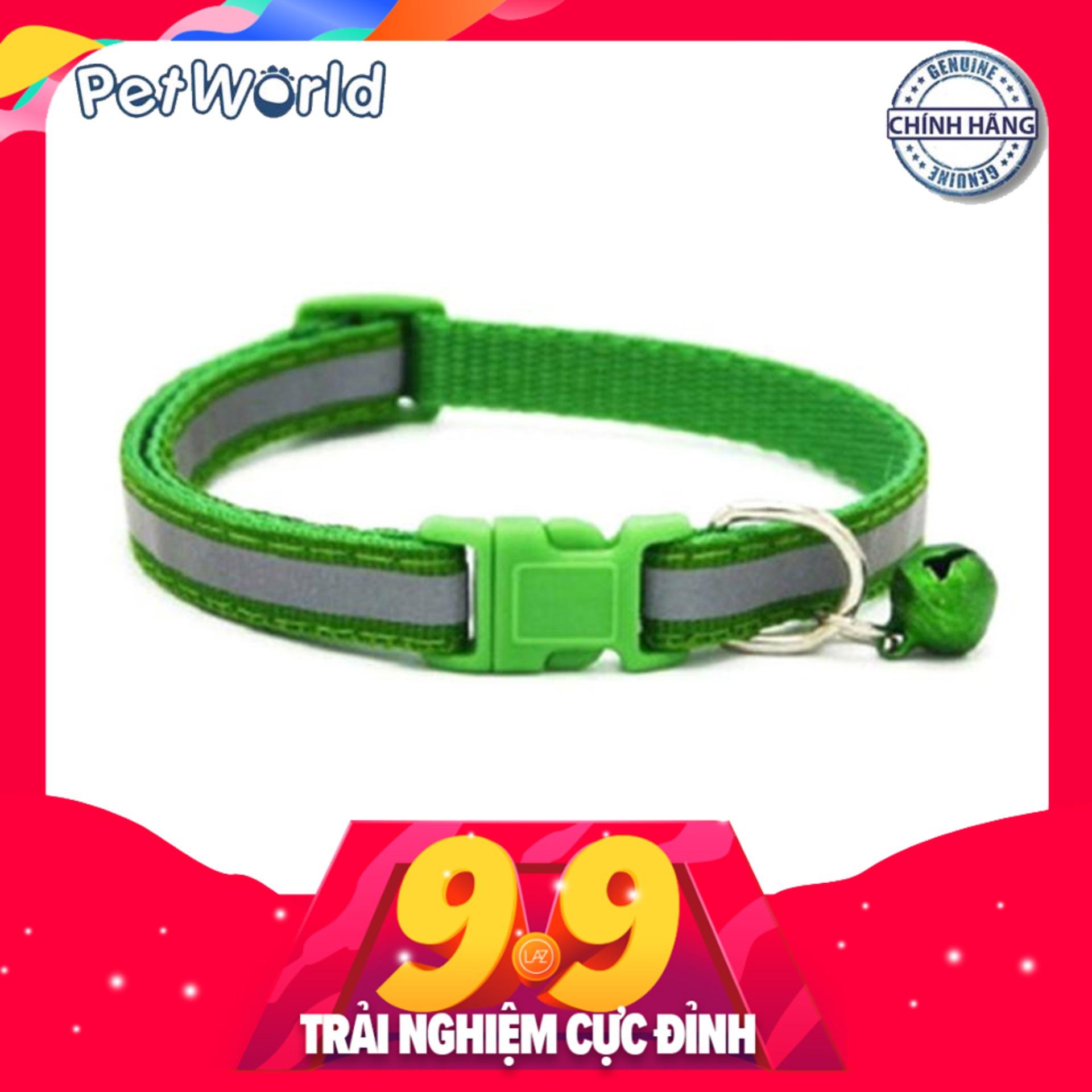 Vòng Cổ Phản Quang Cho Chó Mèo - màu xanh lá