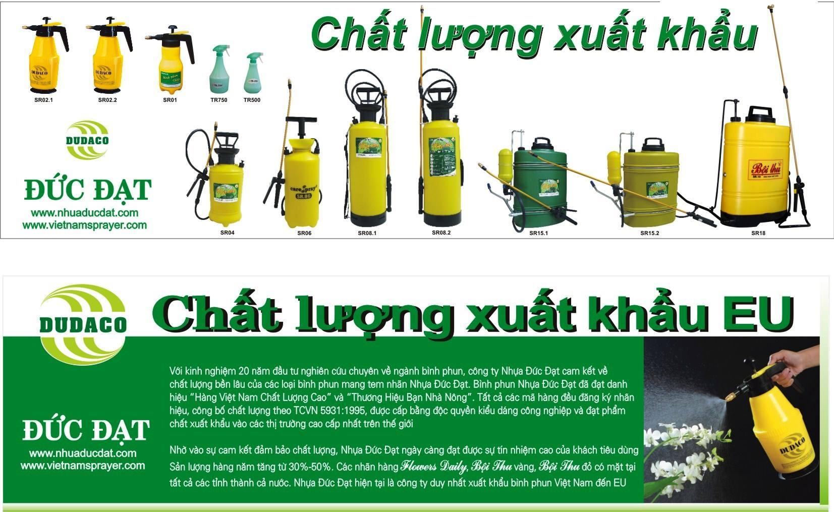 Bình tưới cây xịt nước phun thuốc bơm tay Dudaco 2 lít (vàng)
