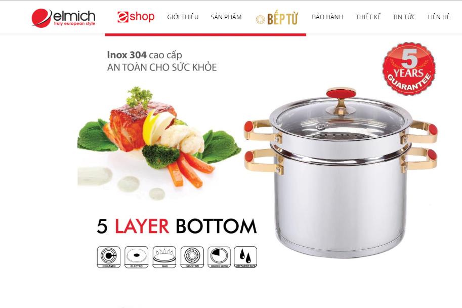 Nồi Hấp Inox 304 Elmich RED VELVET 24cm EL5585 - Bảo Hành 5 Năm