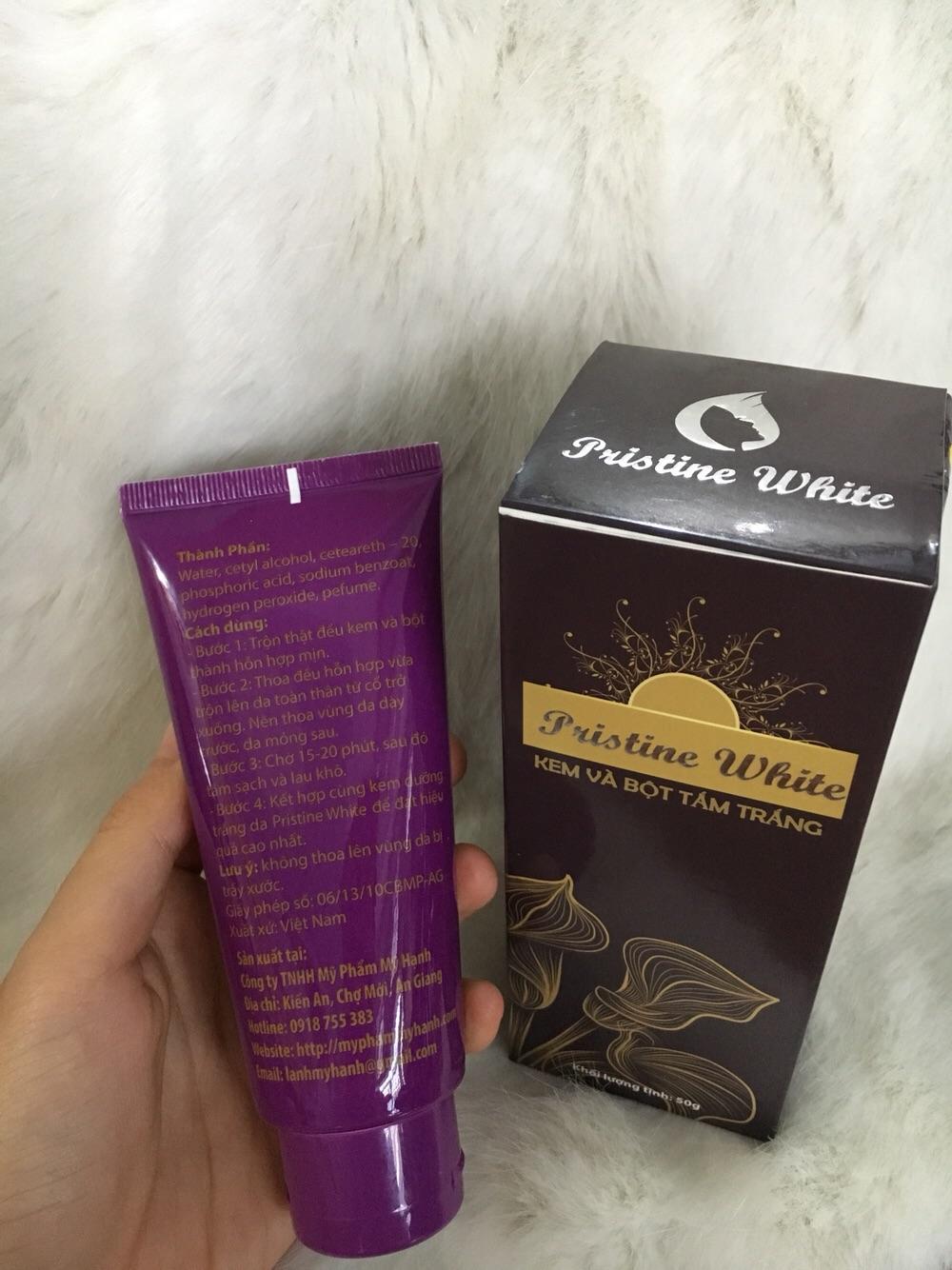 Kem và bột tắm trắng PRISTINE WHITE