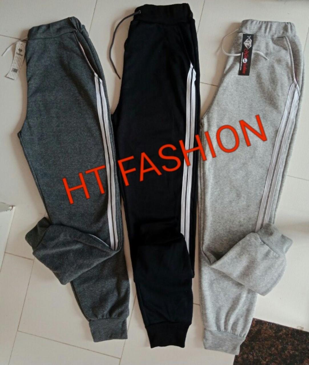Quần jogger nam thun nỉ viền 2 sọc