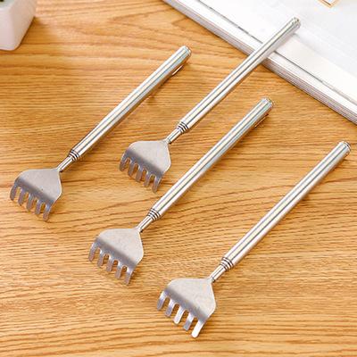 Stainless steel back scratcher can be extended and retractable. 000324