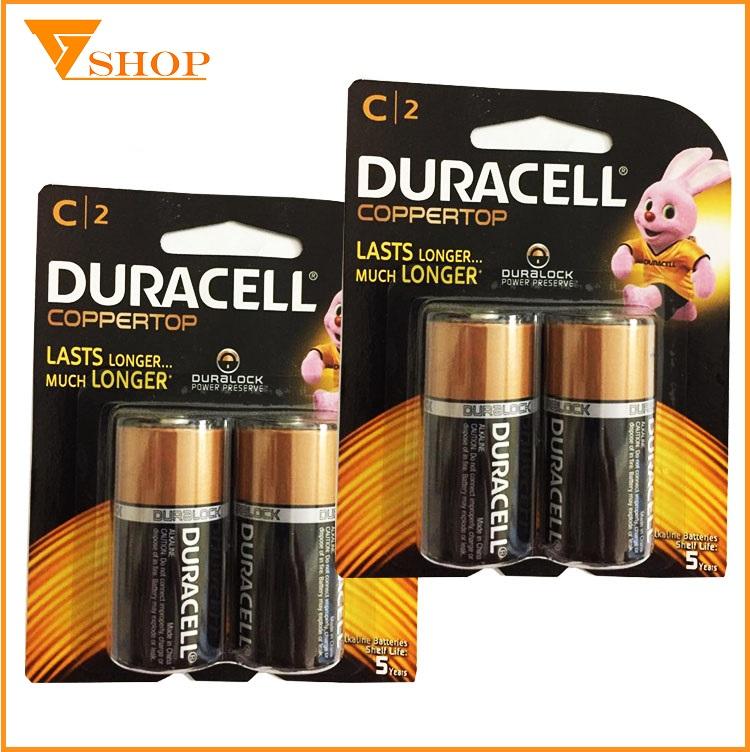 2 vỉ Pin trung C Duracell Alkaline (1 vỉ 2 viên)