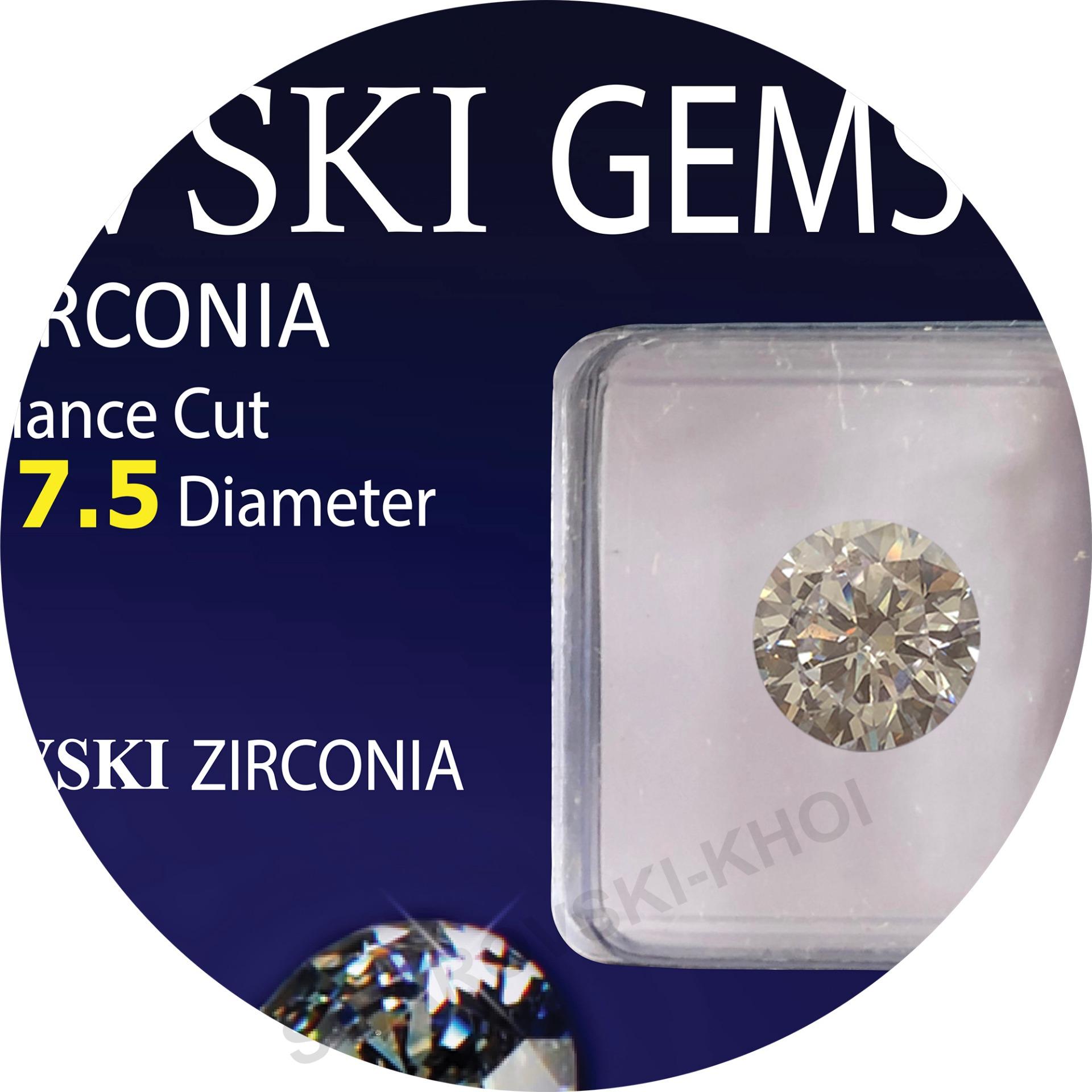 Kim Cuong Nhan Tao Swarovski 7.5mm (Fascino Gemstones)