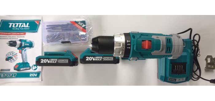 Máy khoan vặn vít dùng pin 50 chi tiết Total TIDLI2003 (20V)