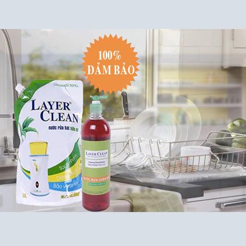 Nước rửa chén hữu cơ Layer Clean 800ml sạch ko hại da