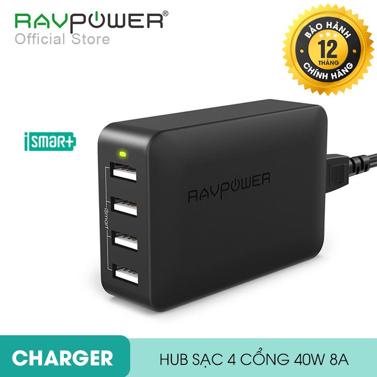 Sạc RAVPower RP-PC023 - 4 cổng USB, 40W