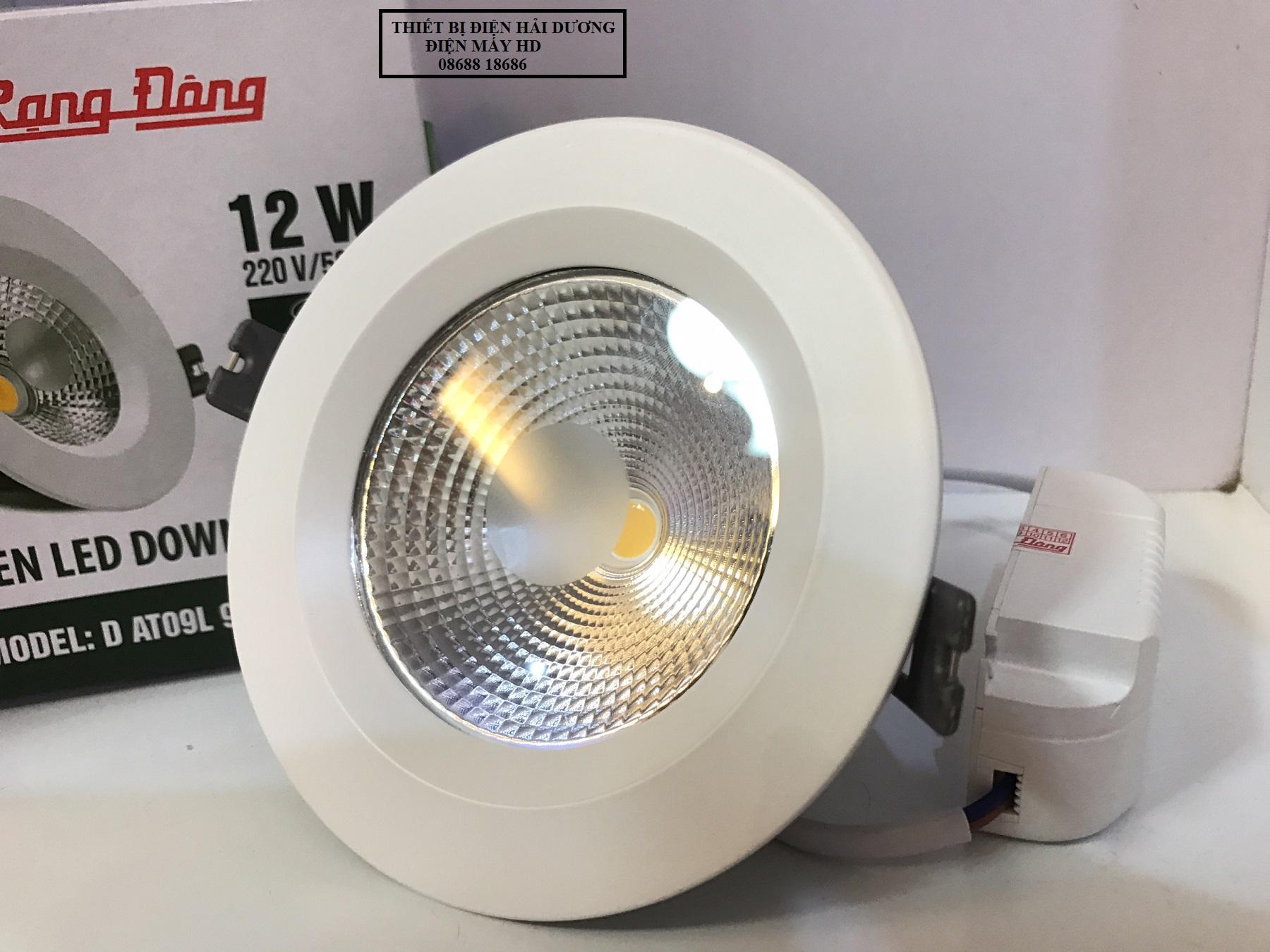 Bộ 6 Đèn Downlight Rạng Đông led âm trần Siêu Sáng D AT09L Phi 90/12W.DA (Màu 4000K trung tính)