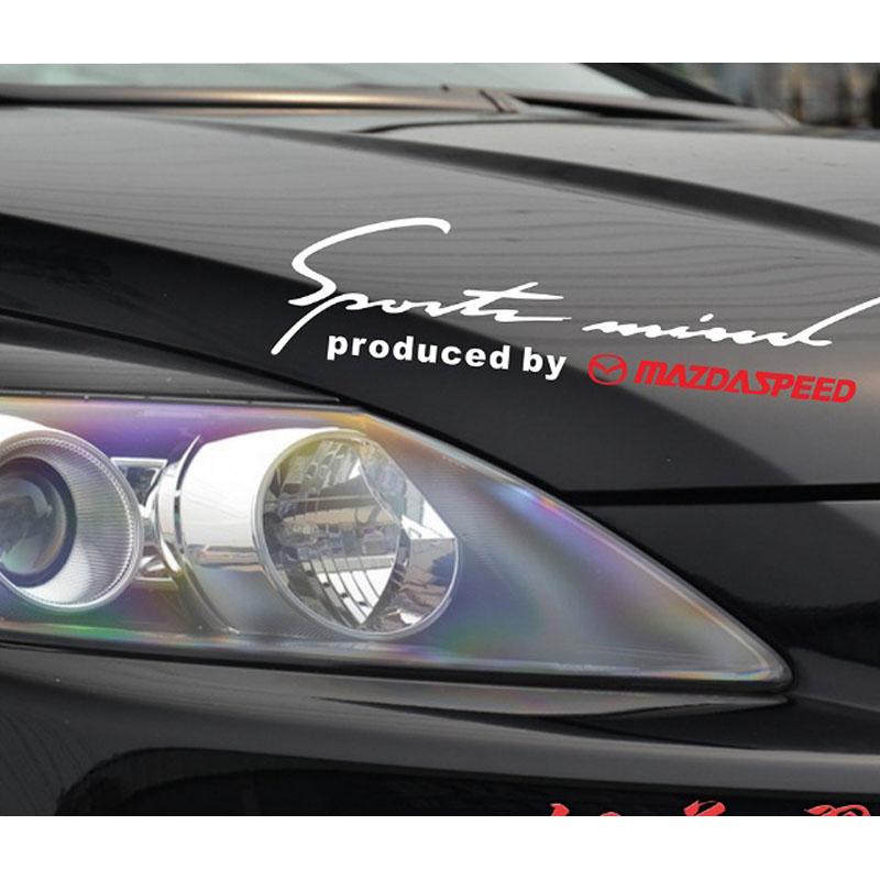 Tem dán chữ Sport trang trí cho ô tô Mazda (Trắng đỏ)