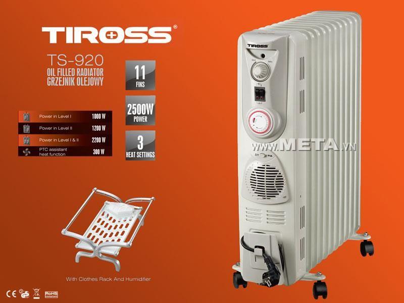 Máy sưởi dầu Tiross 11 thanh TS920