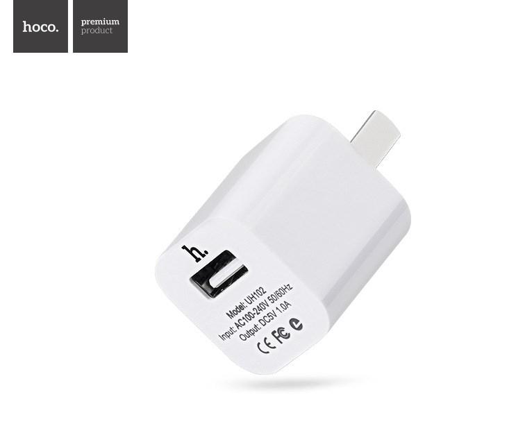 Củ sạc 1A Hoco UH102, cóc sạc dùng cho iPhone, iPad, Android - Chính hãng