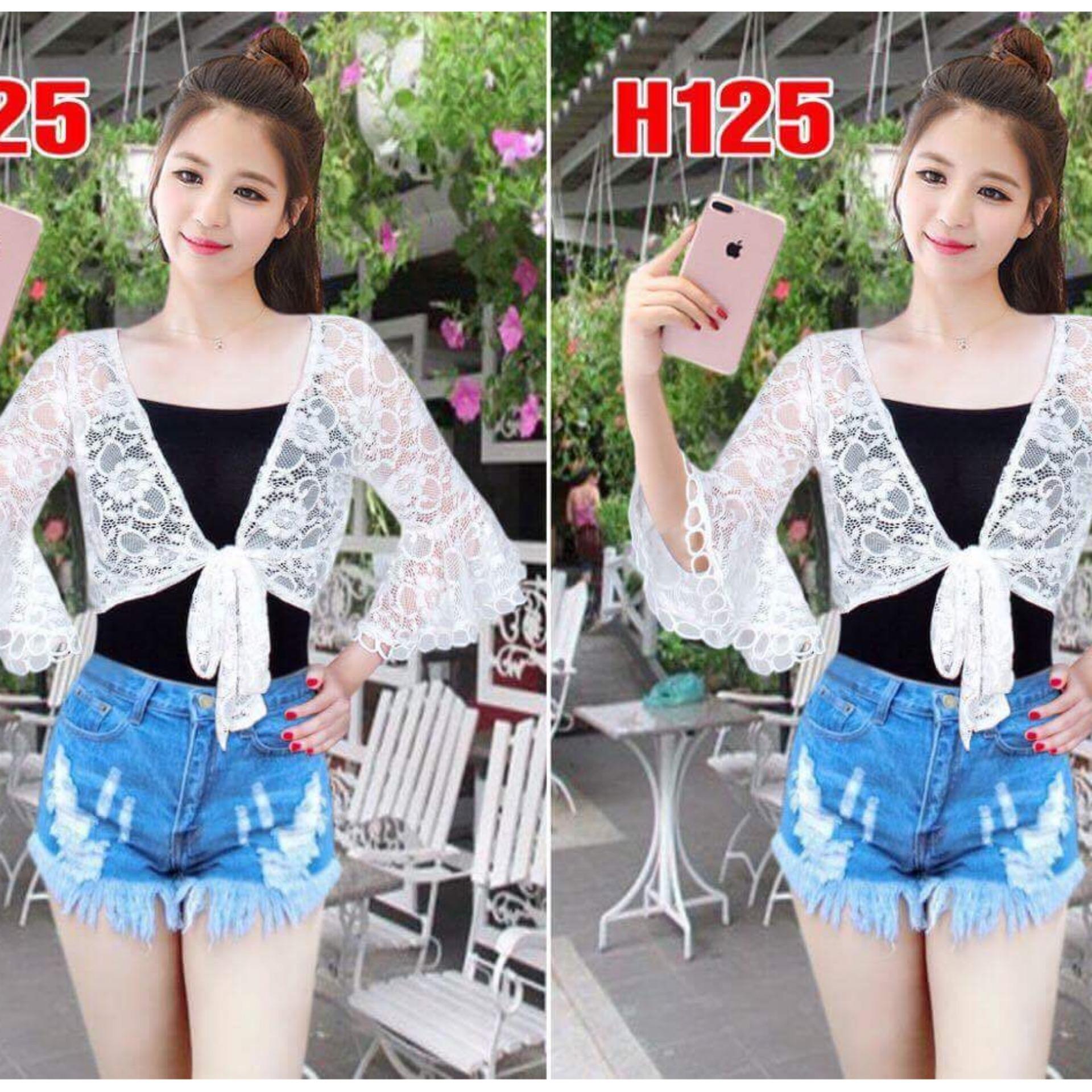 Áo Khoác Thời Trang Ren Tay Loe Trắng