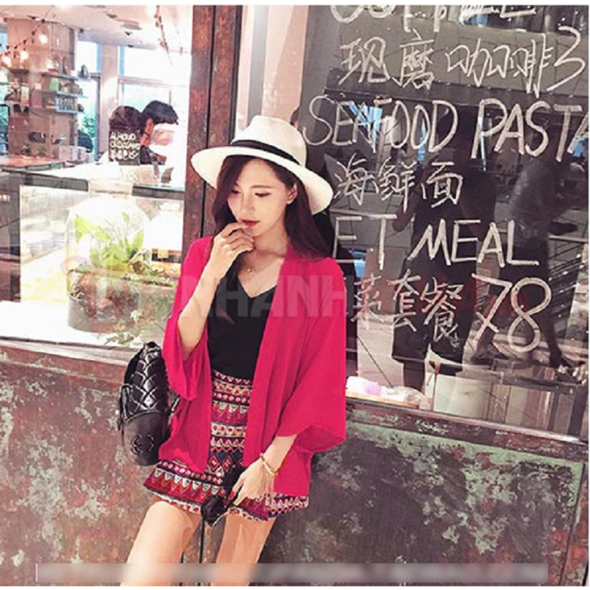 Aó cardigan kimono (Đen)