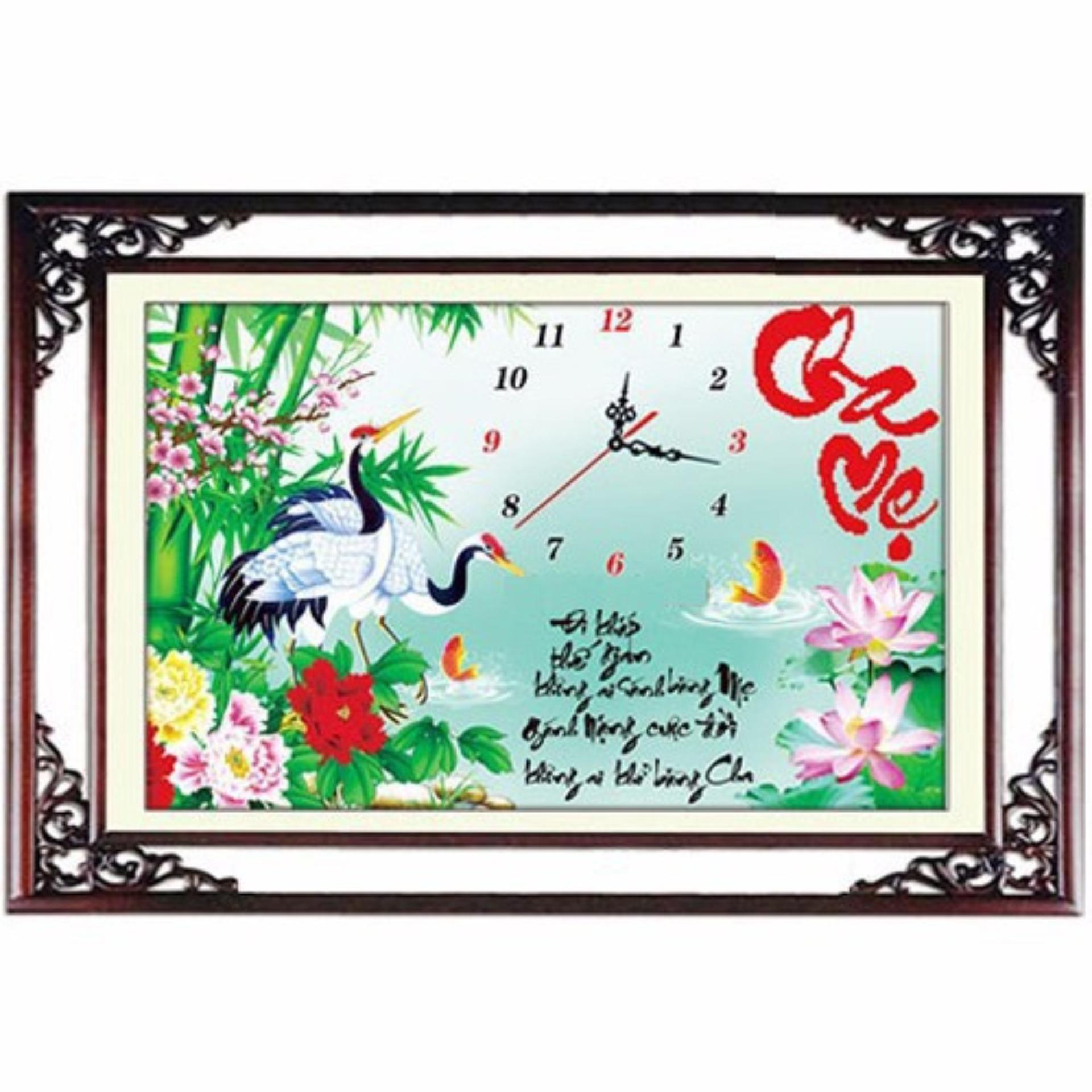 Tranh thêu chữ thập đồng hồ cha mẹ 223013- Quốc Thịnh