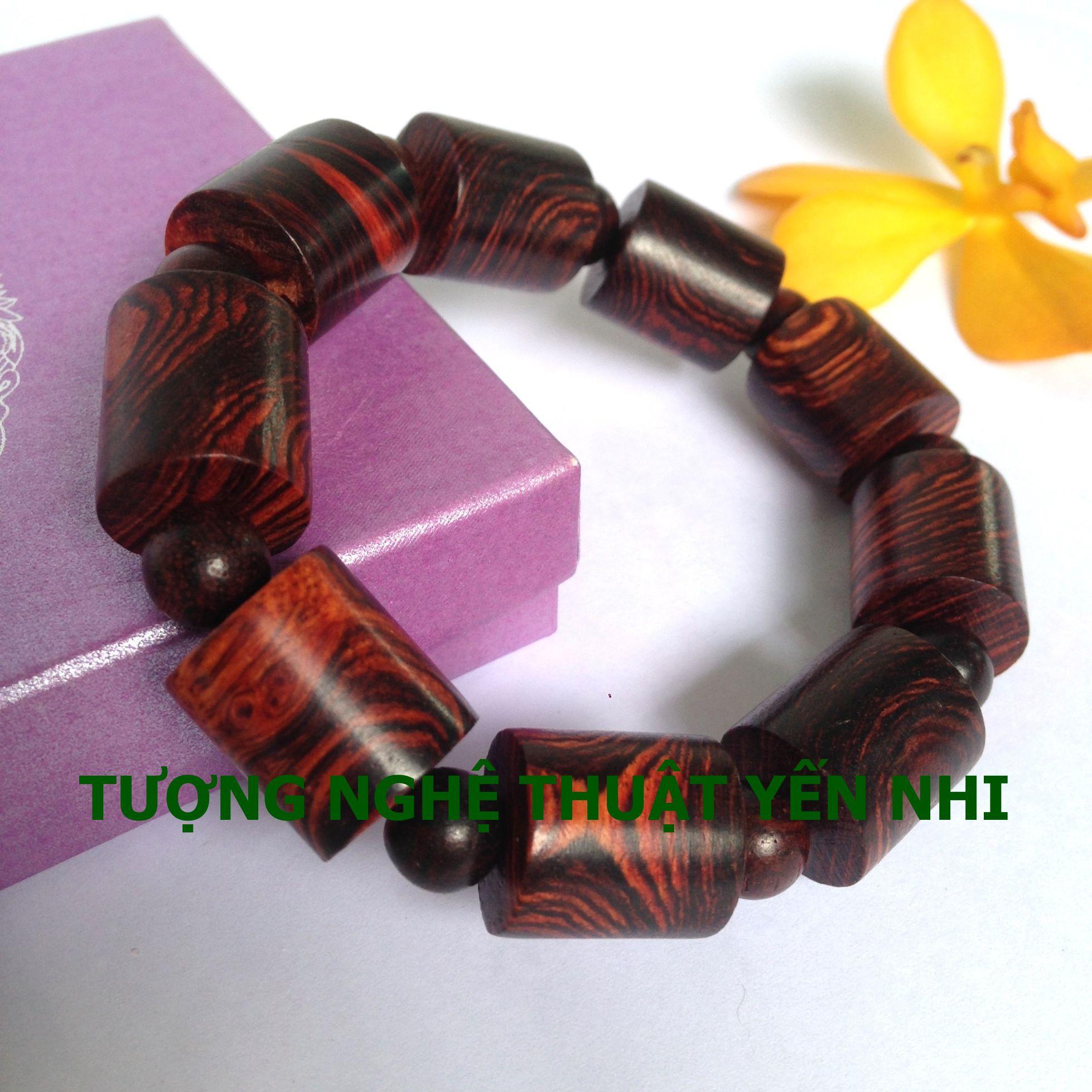 Vòng tay gỗ Sưa đẳng cấp - hạt trúc size 14mm 