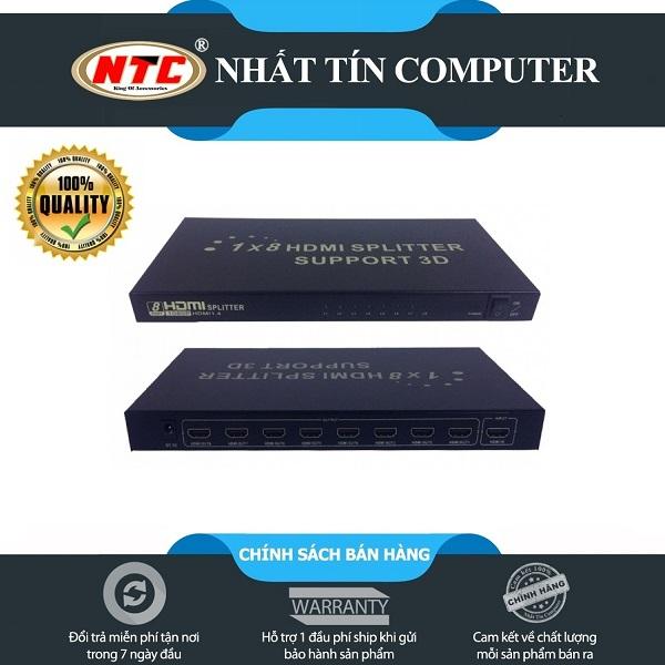 Bộ chia cổng HDMI từ 1 ra 8 FJGEAR HD-108 hỗ trợ chất lượng FullHD /3D (Đen)