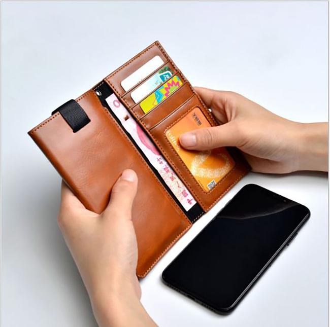 Bao da kèm ví cao cấp cho điện thoai iphone