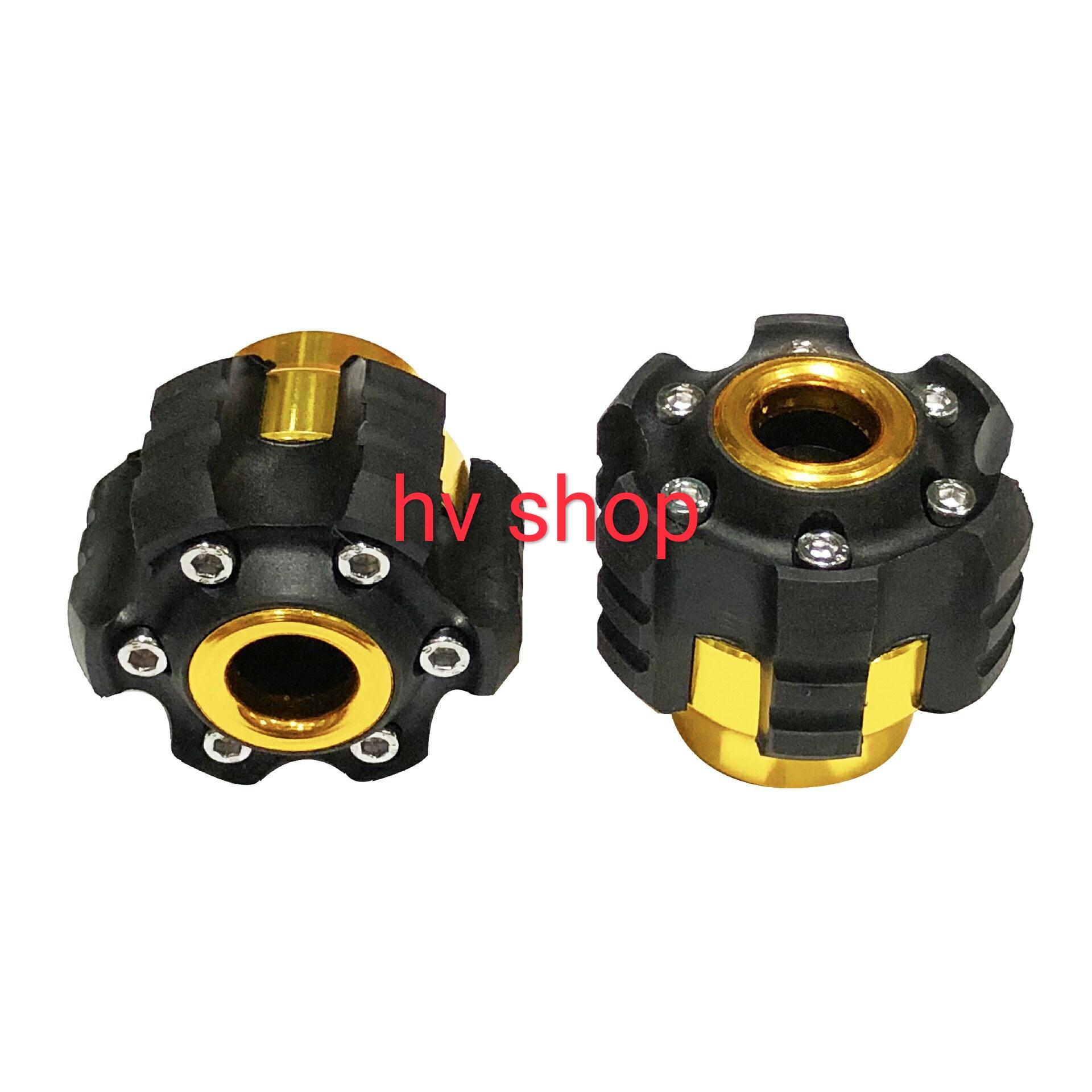 gu chong do xe may bộ 2 gù chống đổ trước moto xe máy HV 7 cao cấp ( vàng ) ( 1 cặp )