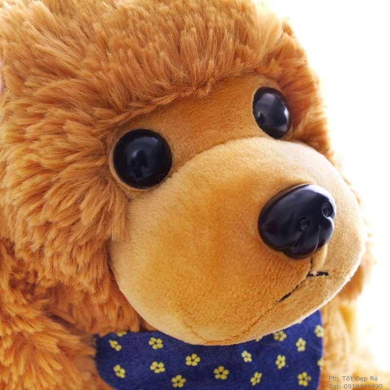 Chó Poodle Plush đeo yếm nhồi bông dài 30cm