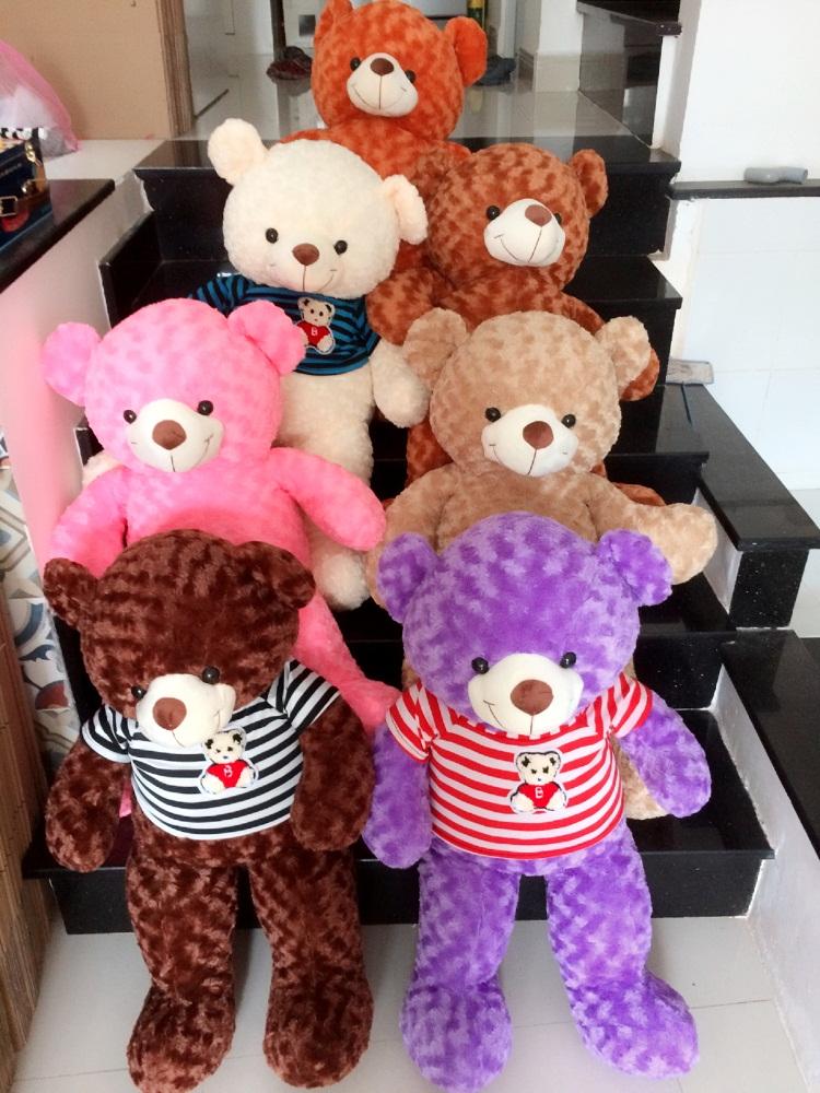GẤU BÔNG TEDDY CAO CẤP  DÀI 80CM ĐỎ