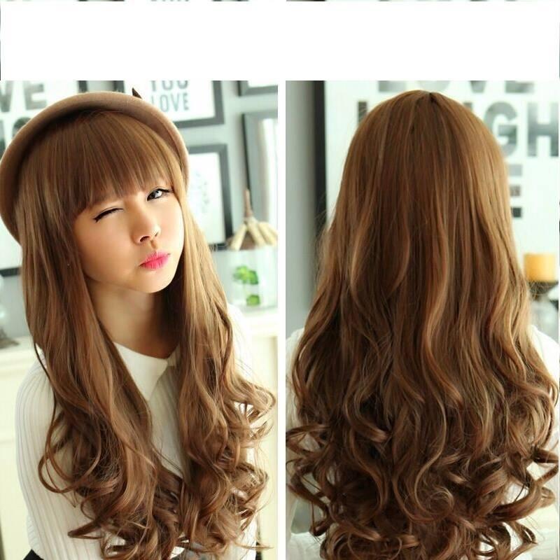 Tóc giả nữ nguyên đầu cao cấp làm bằng tơ mềm mượt như tóc thật (màu vàng) + tặng kèm lưới