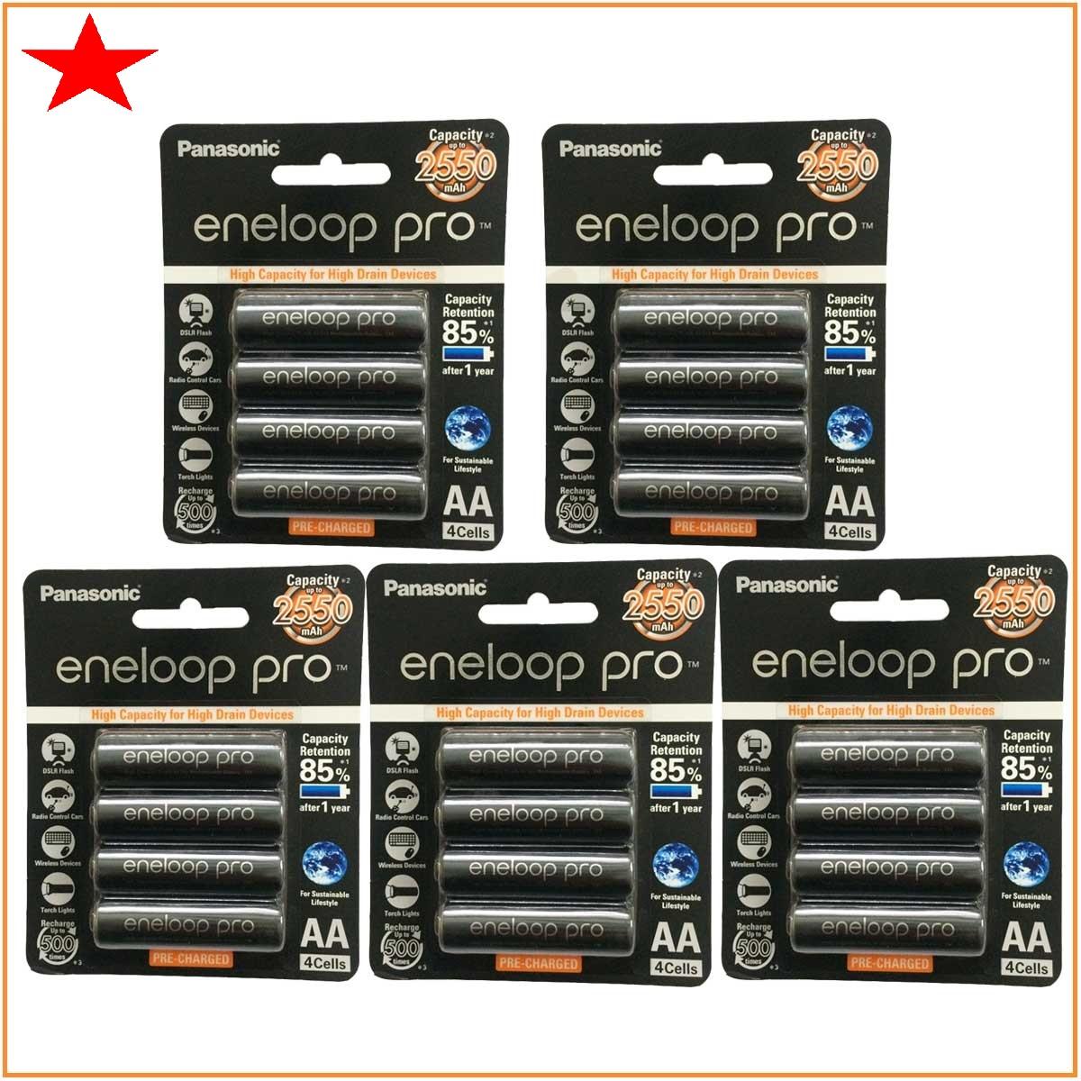Combo 2 vỉ pin sạc AA Panasonic Eneloop 2550mAh (1 vỉ 4 viên)