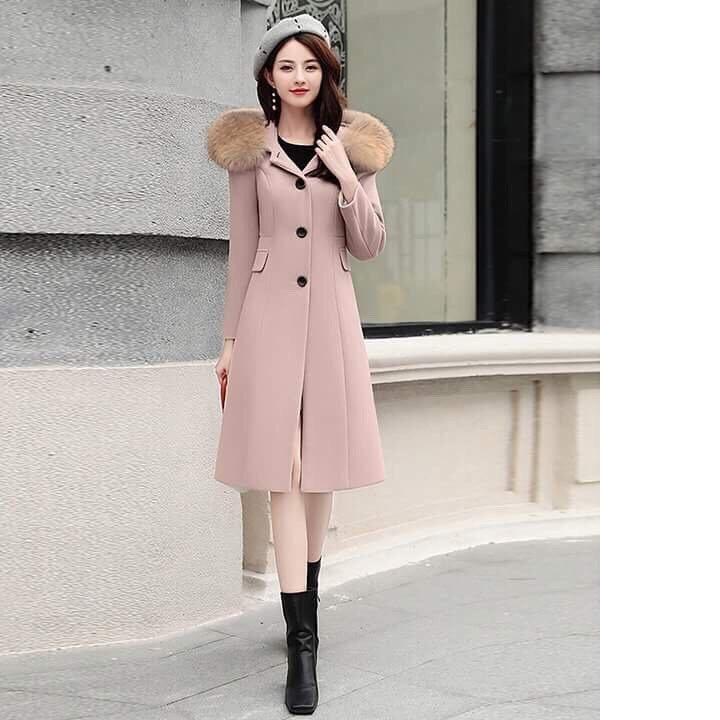 [HCM]ÁO KHOÁC DẠ CÓ NÓN PHỐI LÔNG - HÀNG CAO CẤP