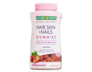 Kẹo Dẻo Nature s Bounty Hair Skin & Nails Gummies Health & Beauty with Biotin của Mỹ hộp 230 viên (hộp hồng) thumbnail