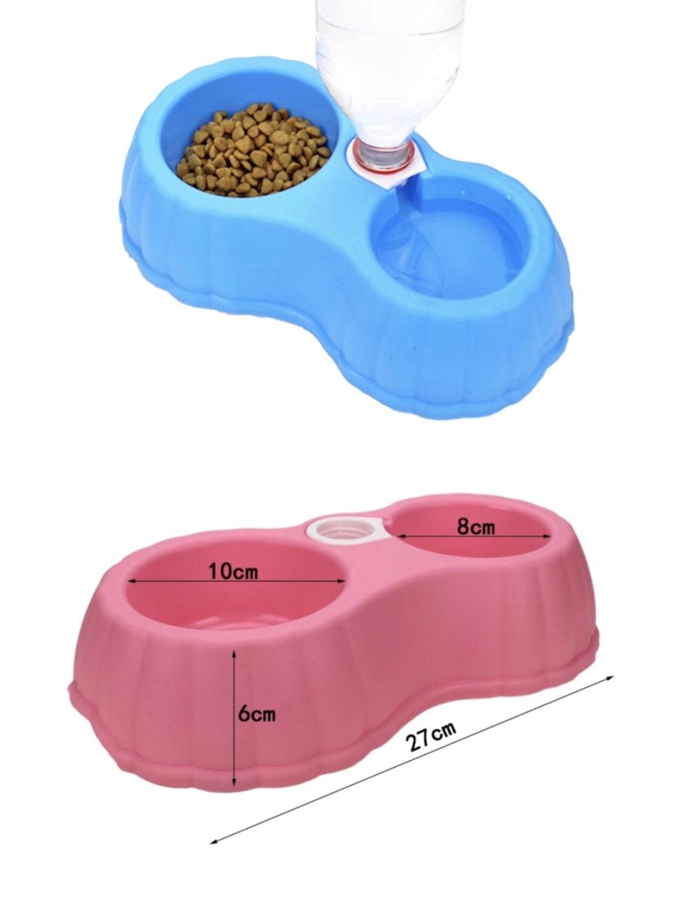 Bát ăn đôi có gắn bình nước - Phụ kiện thú cưng B02 (Size M)