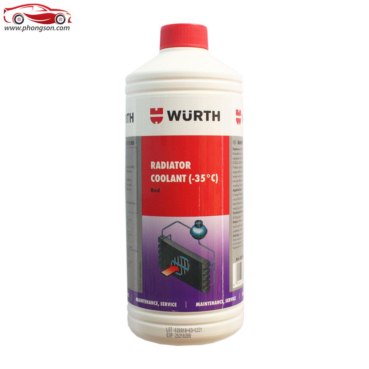 Nước làm mát động cơ Wurth Radiator Coolant 1L (đỏ)