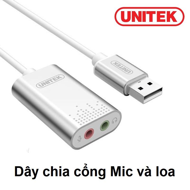 Usb 2.0 sound unitek y - 247 ra 2 cổng jack 3.5mm audio và mic