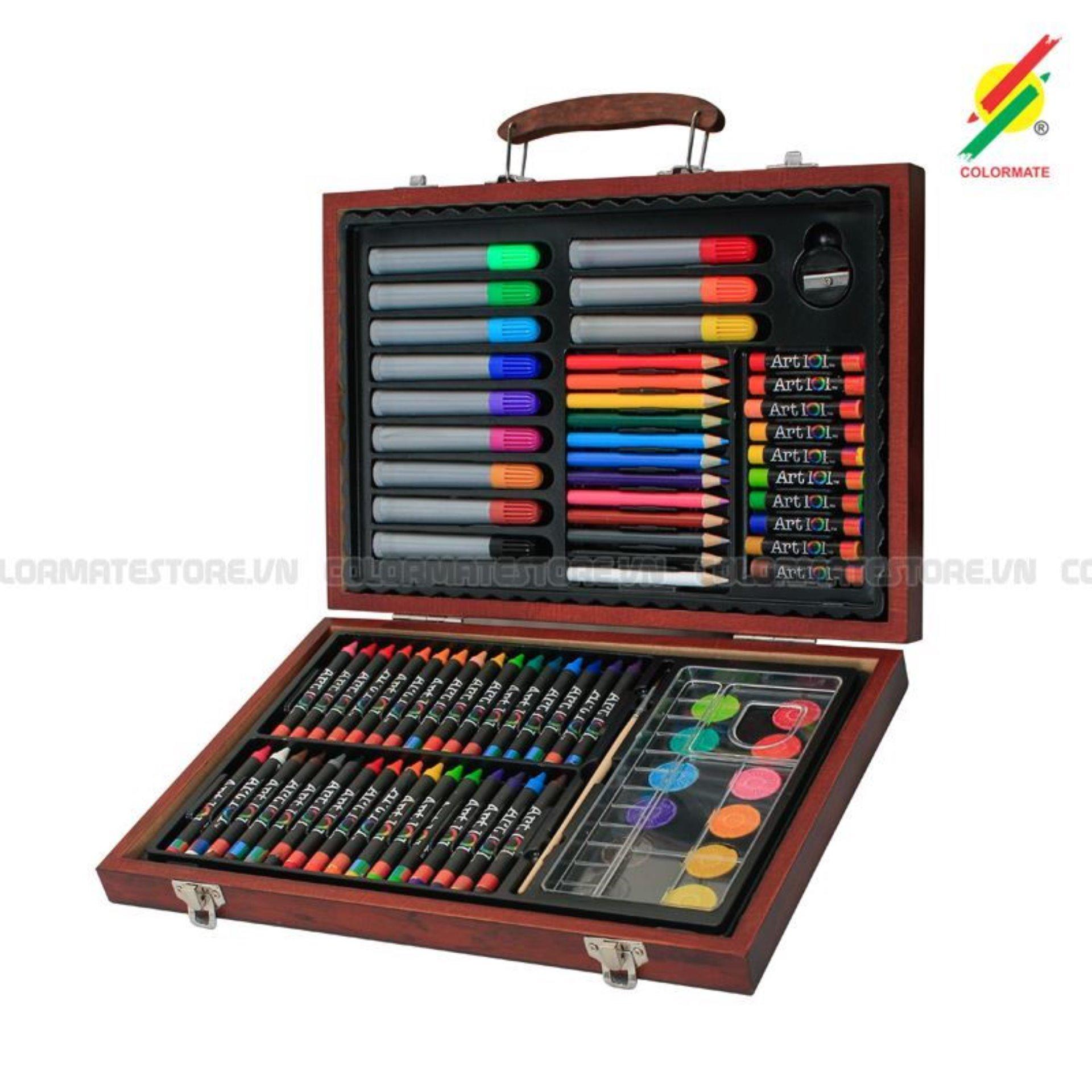 Bộ màu vẽ đa năng hộp gỗ Colormate MS-82W