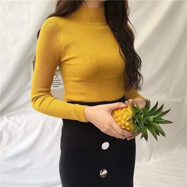 Áo len tơ siêu mềm ấm cổ ba phân