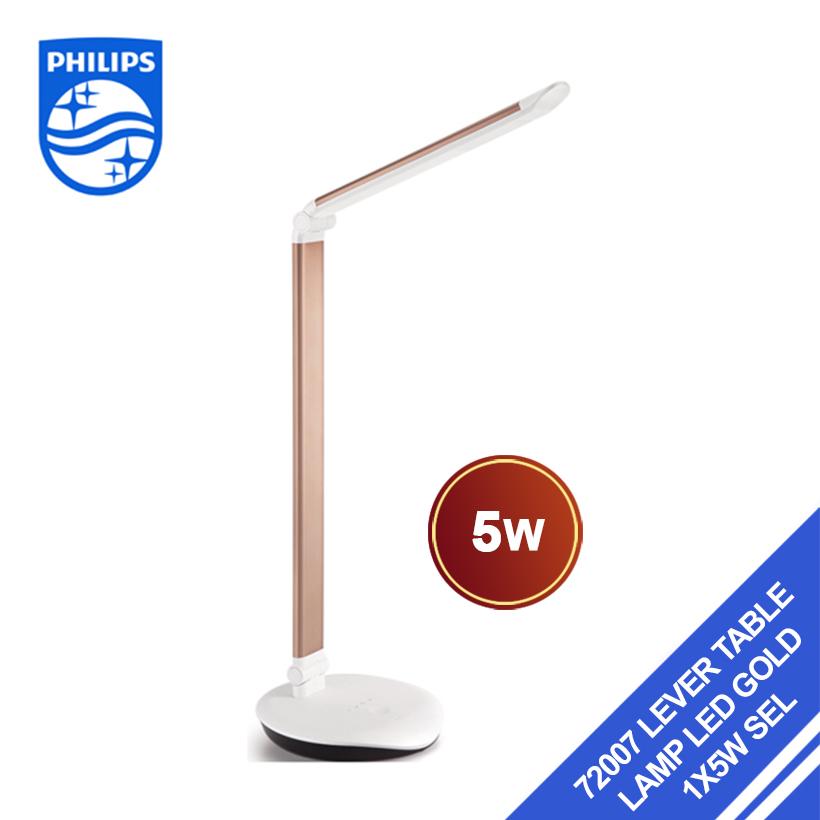 Đèn bàn LED Philips LEVER 72007 (Gold)