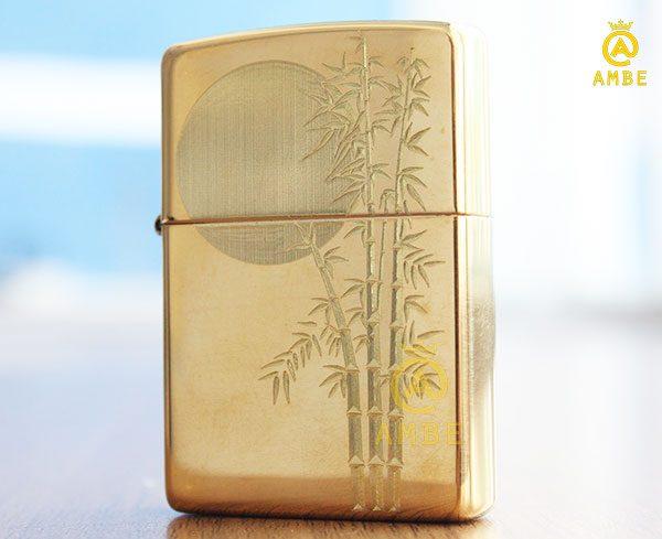 Bật lửa Zippo khắc CNC trăng trúc Z166