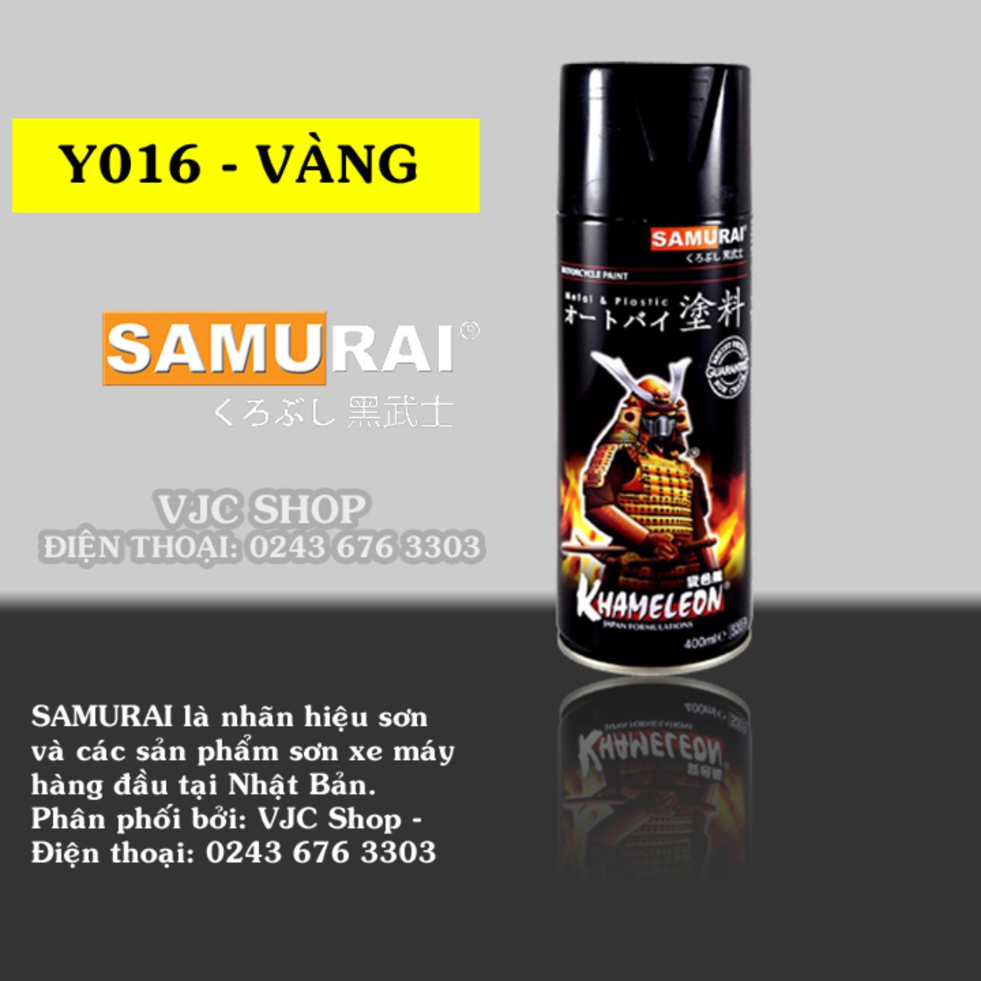 Chai sơn xịt sơn xe máy Samurai màu vàng
